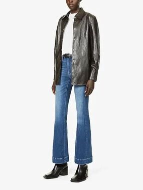 GOOD AMERICAN Blue 843 Flared High-Rise Jeans